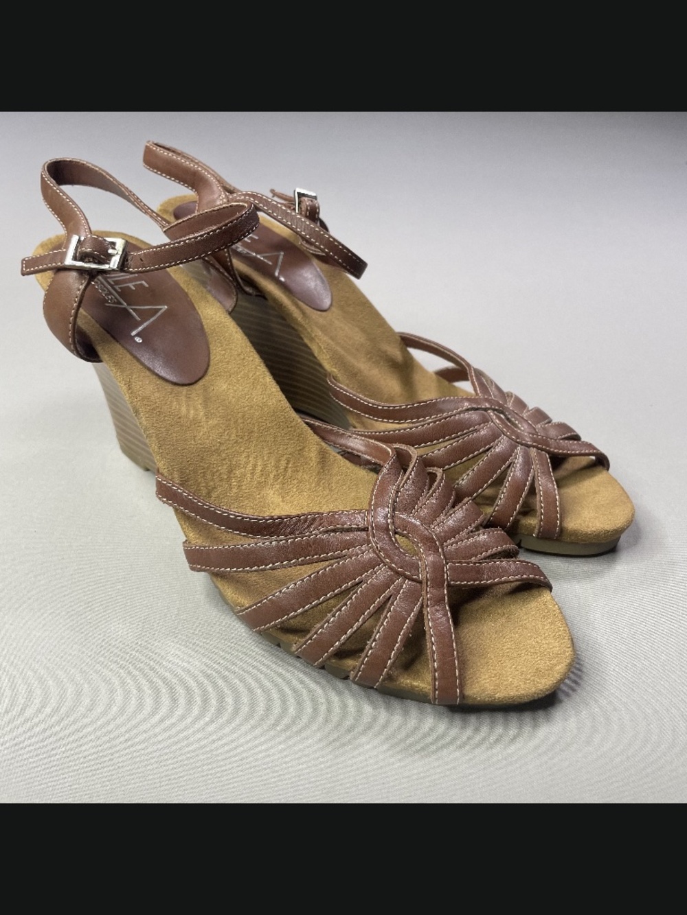 Aerosoles Shoes Womens 9.5 brown leather wedge heels boho indie summer casual
